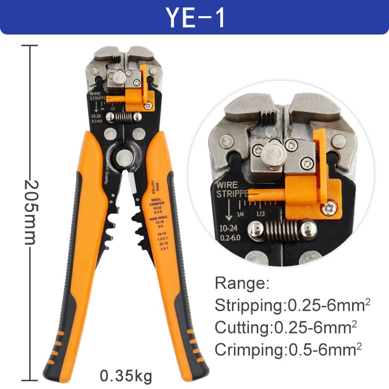 Abisolierzange 0,25-6mm²/10-24AWG YE-1 Kabelschneider praktisch elektrisch automatisch Multifunktions-Reparatur-Crimpwerkzeuge