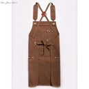 New Durable Goods Heavy Duty Unisex Canvas Work Apron with Tool Pockets Cross-Back Straps Adjustable For Woodworking Painting