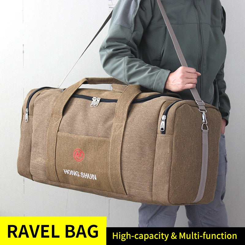 Bolsas de viaje de lona para hombre, bolsa de viaje de gran capacidad, bolsa de equipaje de mano, bolsa de fin de semana multifunción, bolsa de XA243K