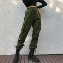 Rockmore Harajuku Ribbon Cargo Pants Women Joggers Winter Sweatpants Trousers Black Loose Wide Leg Sweat Pants Femme