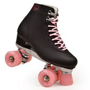 Women's Roller Skates Black and Wine Red 4 Wheels  Shoe High-Toe Quad