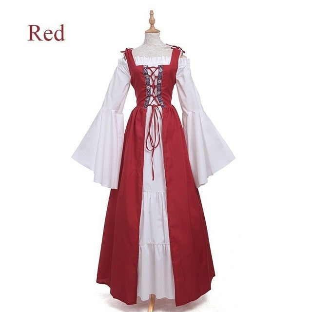 S-6XL Medieval Punk Dress Cosplay Halloween Costumes Women Palace Carnival Party Disguise Princess Female Victorian Vestido Robe