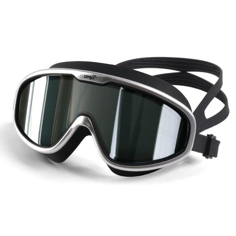 Gafas de natación antivaho COPOZZ 2022, lentes de forma completa, protección UV con montura de silicona grande, gafas de natación para hombres y mujeres