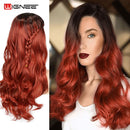 Wignee Pink Hair Synthetic Wig Long Wavy Wigs Heat Resistant For Women Daily/Party Natural Black to Brown/Purple/Ash Blonde Wig