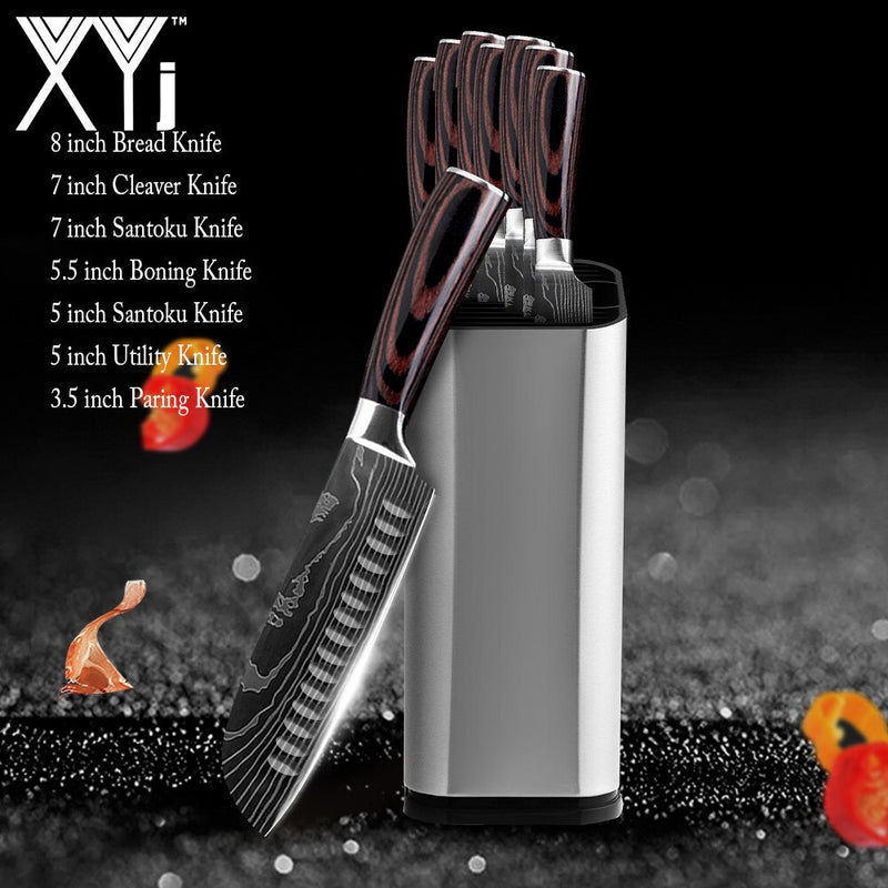 Kitchen Knife Set Stainless Steel Knife Holder Gift Knife Cover Santoku Utility Cleaver Bread Paring Nakiri Knives Cutter Tools
