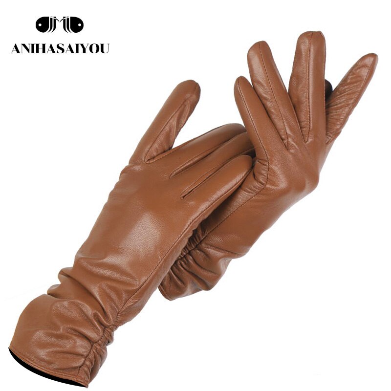 2019 fashion new products winter leather gloves short leather gloves women Wrist tightening design winter leather gloves women