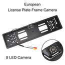 LEEPEE Car Rear View Camera 4/8 LED Parking Assistance Sensor Kit European License Plate Holder Frame Universal Auto Accessories