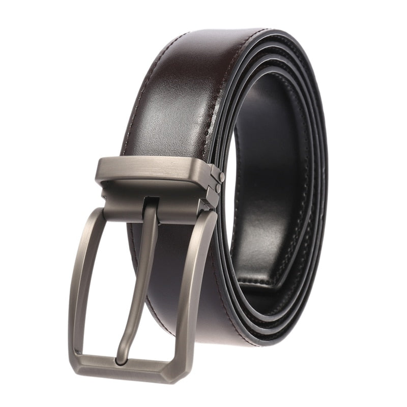 MEDYLA Genuine Leather For Men High Quality Black Buckle Jeans Belt Cowskin Casual Belts Business Belt Cowboy Waistband 3.5cm