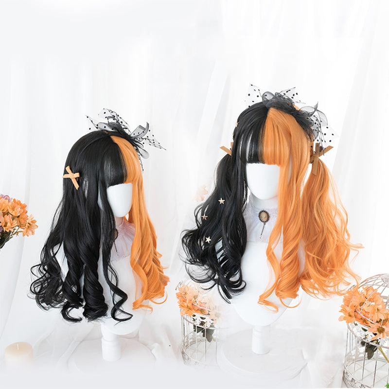 SHANGKE Synthetic Red Black Blonde White Lolita Wigs For Women Long Straight Wig With Bangs Genshin Impact Cosplay Wig