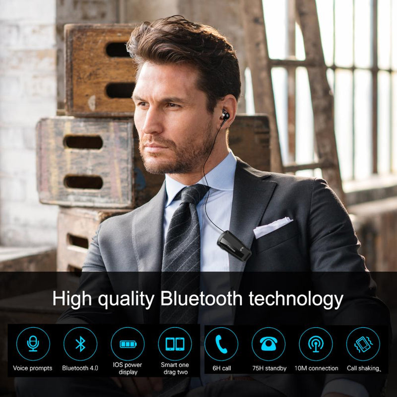 Fineblue F990 Newest Wireless business Bluetooth Headset Sport Driver Earphone Telescopic Clip on stereo earbud Vibration Luxury