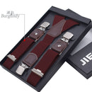 Genuine Leather Men's Suspenders  3/6 Clips Braces Suspensor Adjustable Belt Strap Bretelles Vintage Male Garter For Shirt