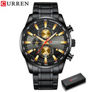 CURREN Man Watches Luxury Sporty Chronograph Wristwatches for Men Quartz Stainless Steel Band Clock Luminous Hands