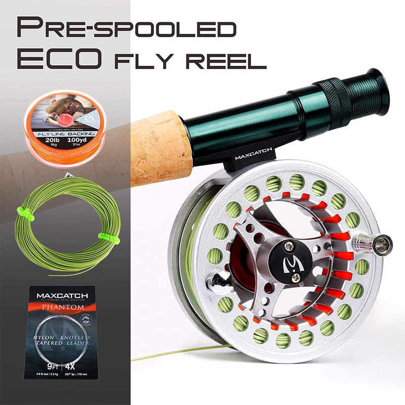 Maximumcatch 3-8WT Fly Fishing Rod And Reel Combo Set 8&#39;6&#39;&#39;/9&#39; Medium-fast Fly Rod Pre-spooled Fly Reel &amp; Line &amp;Triangle Tube