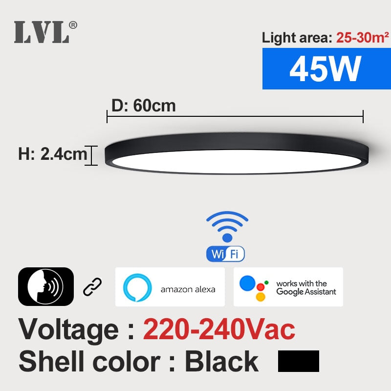 Modern LED Smart Ceiling Light 36W 45W WiFi Tuya App Google Home Alexa Echo AI Voice Control Surface Mounting Ceiling Lamp