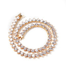 Vintage 7mm Heart Tennis Necklace For Women Cubic Zircon Iced Out Shiny Pnik Stones 3 Claw Chain Lovely Blingbling Jewelry Gift