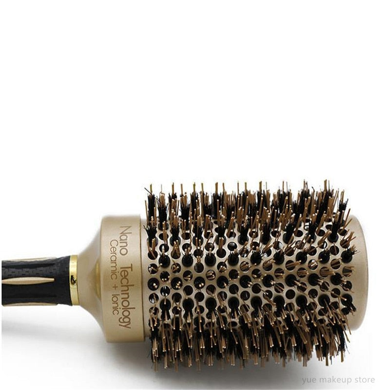 Professional 4 Sizes Round Hair Comb Curling Hair Brushes Comb Ceramic Iron Barrel Comb Hairdressing Styling Tools Wholesale 30#