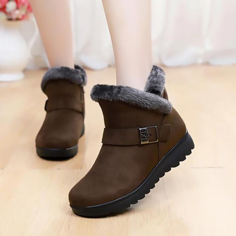No-slip winter boots women shoes 2022 new zipper snow boots solid warm thick plush women ankle boots casual shoes woman