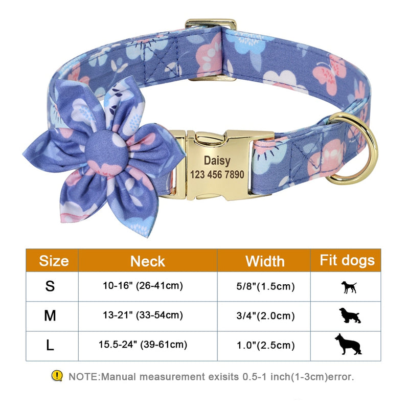 Collar de perro con estampado de moda, Collar de nailon personalizado para perro, collares personalizados para cachorros y gatos, collares con etiqueta de identificación grabada, accesorios para perros