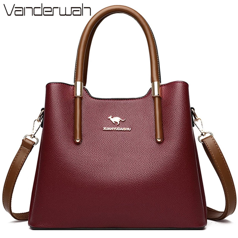 Bolsos cruzados informales de cuero para mujer 2021, bolso de mano de diseñador de lujo para mujer, bolso de hombro de alta calidad con asa superior, bolso principal