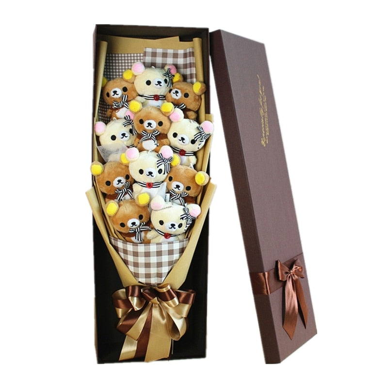 Hot Sale Cute Teddy Bear Stuffed Animal Plush Toy Cartoon Bouquet Gift Box Creative Birthday Valentine&