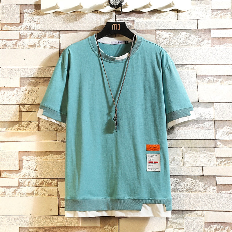 Short Sleeve T Shirt Men 2022 Summer Loose Tshirt Top Tees Fashion Clothes Plus OVERSize M-4XL 5XL O NECK