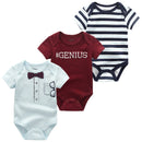 3 PCS/LOT Newborn Baby Clothing 2021 New Fashion Baby Boys Girls Clothes 100% Cotton Baby Bodysuit Short Sleeve Infant Jumpsuit