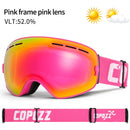 Marca COPOZZ, gafas de esquí profesionales, lentes de doble capa, antiniebla, UV400, grandes gafas de esquí, esquí, Snowboard, hombres, mujeres, gafas de nieve