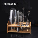 UPORS Stainless Steel Cocktail Set 550ml/750ml Cocktail Shaker Set with Muddler Jigger Bar Spoon Ice Tong Bartender Kit Bar Set