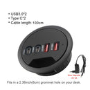 USB HUB USB3.0 Mount In Desk Multi USB 2.0 Ports With SD/TF Headphone/Mircophone Type C Port Usb Hub With Power Adapter 5V 2A
