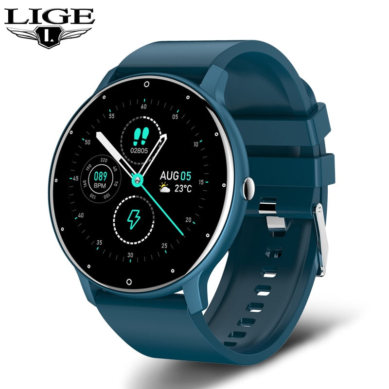 LIGE 2021 nuevo reloj inteligente para mujer, reloj deportivo deportivo con pantalla táctil completa para hombre, reloj inteligente resistente al agua con Bluetooth para Android ios, reloj inteligente para hombre