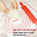 WALFOS Ex-Large Non-Stick Silicone Pad For Oven Baking Pastry Mat Scale Rolling Dough Mat Fondant Cake Confectionery Tools