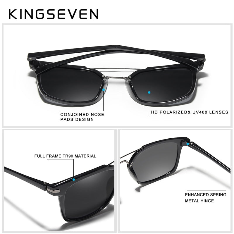 2020 KINGSEVEN TR90 Polarized Series Sunglasses Men Retro Driving Eyewear Sunglasses Goggles UV400 Gafas Oculos De Sol