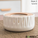 BORREY Ceramic Teapot Warmer Holder Base Tea Warmer Insulation Base Tea Coffee Water Warmer Candle Heating Base Holder Teaware