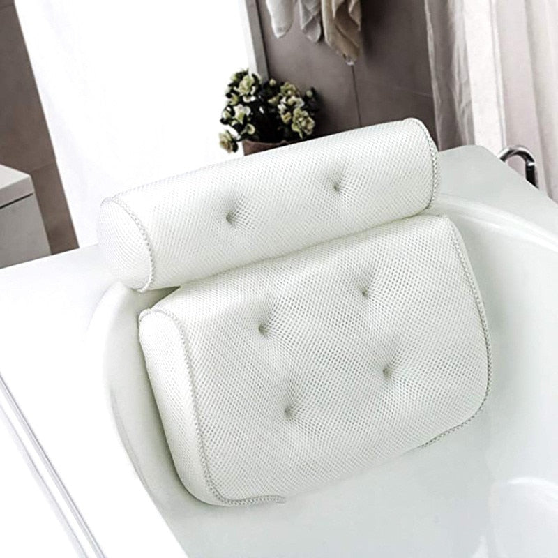 Almohada de baño antideslizante para SPA con ventosas para bañera, soporte para la espalda y el cuello, almohadas para reposacabezas, cojín grueso para el hogar, accesorio para jacuzzi