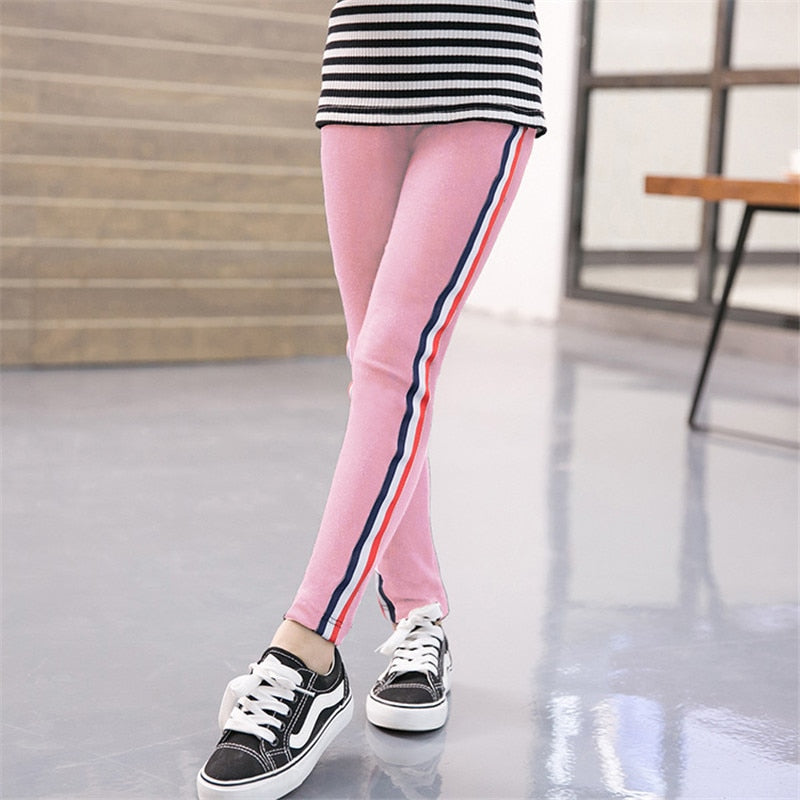 Mädchen Stretchhose Hose Mädchen Leggings Hose Sport Streifen Leggings für Mädchen Kinder Kinderkleidung Hosen 3 bis 12 Jahre