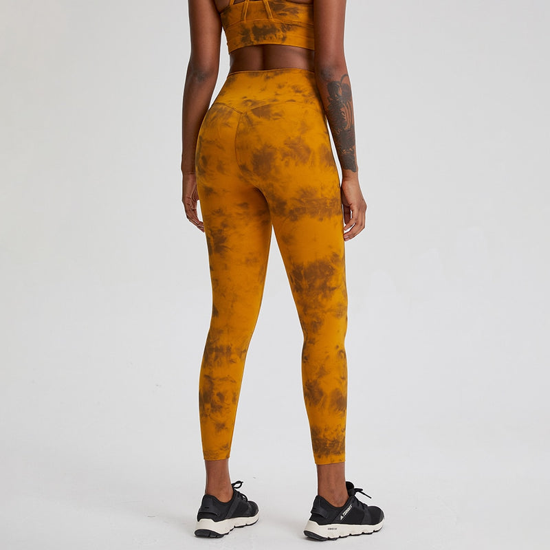 SHINBENE CLASSIC 3.0-TIE DYE Naked Feel Fitness Workout Legging Women No Camel Toe Yoga Pants Sport Gym Legging 2-12