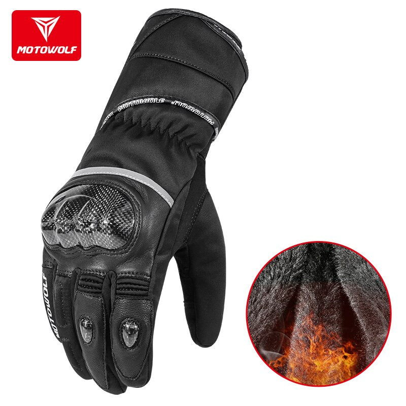 Waterproof Motorcycle Gloves Winter Warm Invierno Windproof Reflective Antislip Touch Operate Long Riding Gloves Gant Moto Luvas
