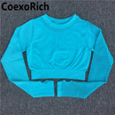 Yoga Set Women Fitness Gym Clothing Sport Suit Seamless Hollow Out Long Sleeve Crop Top High Waist Workout Leggings Sportwear