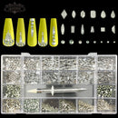 21 Grids Crystals Diamonds Nail Rhinestones Set 3100pcs FlatBack Rhinestones Kit Sparkling Nail Art With 1 Pen For Decorations