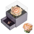 Girls Gift Natural Preserved Rose Jewelry Box /w Love Necklace Eteternal Flowers Jewelry Storage Case Birthday Gifts for Women