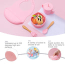 5 uds/1 Juego de cuenco de silicona para alimentación de bebé, vajilla, cuchara impermeable, vajilla antideslizante, platos de silicona sin BPA para vajilla de bebé