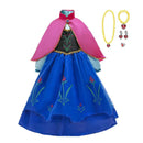 Frozen 2 Fantastic Anna Princess Dresses Girls Halloween Costume Long Gown Kids Carnaval Wedding Dress Children Cosplay Clothing