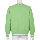 Weekeep Y2k Chic Print Streetwear Oversized Sweater Women's Casual Autumn Winter Knitted Jumper Fashion Loose Knitwear Pullovers