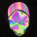 Colorful Reflective Light Baseball Cap Adjustable Hip Hop Hats Snapback Women/Men Rainbow Night Reflective Club Hat Streetwear