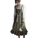 2022 New Retro Medieval Cotton Linen Cooking Kitchen Aprons For Woman Dress Flower Shop Smock Hairdresser Bib Garden Overall