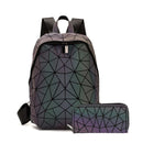 ¡Novedad de 2022! Mochila luminosa para la escuela, conjunto para hombres y mujeres, mochila con entramado para mujer, bolsos de hombro holográficos, monedero, mochila