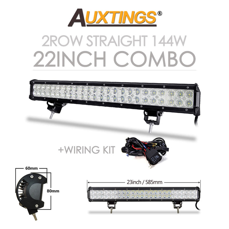 Auxtings 12 '' 22 '' 20 Zoll 12 V 24 V Offroad-LED-Lichtleiste Spot Flood Combo 20 '' 126 W LED-Arbeitslicht für Jeep Car 4WD Truck SUV ATV