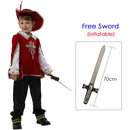 Kids Child Red Medieval Knight Musketeer Costume Greek Roman Warrior Cosplay for Boys Halloween Carnival Mardi Gras Fancy Dress