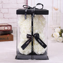 Oso de peluche Diy de 25x16 Cm con caja, flor Artificial de PE, Día de San Valentín para novia, mujer, esposa, regalo de fiesta de Navidad