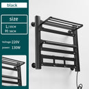 Bathroom Electric Bath Towel Warmer Heating Towel Shelf Rack Household 55℃ Thermostatic Towel Dryer Punch Free Heater Rail Black